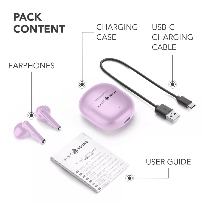 Music Sound Breeze Capsule-style Bluetooth earphone with colored case