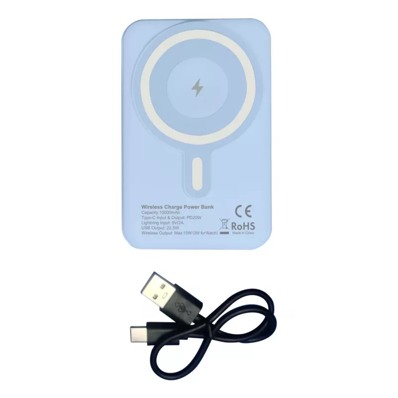 Techly I-CHARGE-10LCDBL power bank Lithium Polymer (LiPo) 10000 mAh Wireless charging Blue