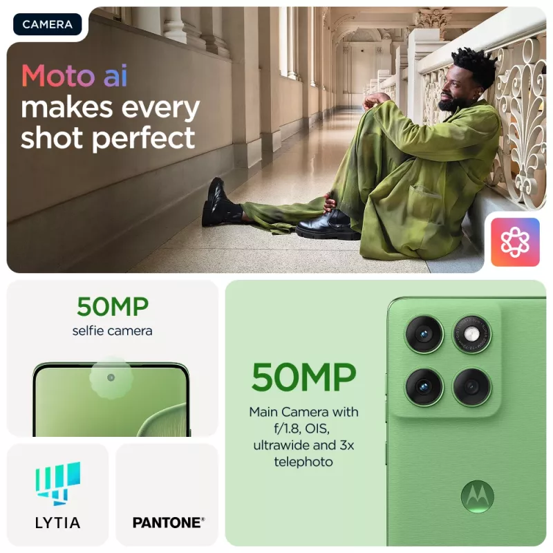 Motorola edge 60 16.9 cm (6.67 inch) Dual SIM Android 15 5G USB Type-C 12 GB 512 GB 5200 mAh Green