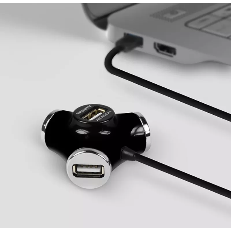 Axagon HUE-X3B interface hub USB 2.0 480 Mbit/s Black