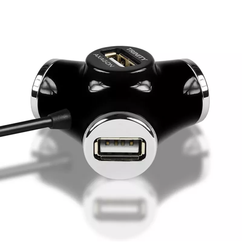 Axagon HUE-X3B interface hub USB 2.0 480 Mbit/s Black