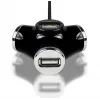 Axagon HUE-X3B interface hub USB 2.0 480 Mbit/s Black