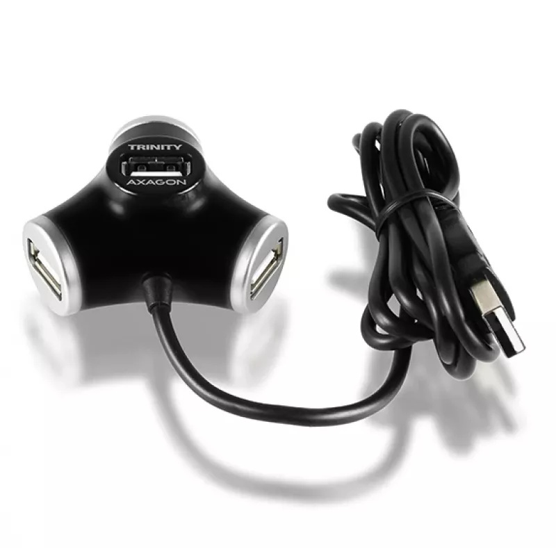 Axagon HUE-X3B interface hub USB 2.0 480 Mbit/s Black