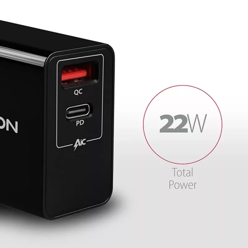 Axagon ACU-PQ22 mobile device charger Mobile phone, Power bank, Smartphone, Smartwatch, Tablet, Universal Black AC Fast charging Indoor