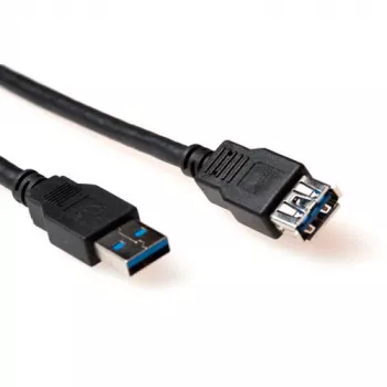 ACT USB 3.0 A male - USB A female 2,00 m, 2 m, USB A, USB A, USB 3.2 Gen 1 (3.1 Gen 1), Male/Female, Black