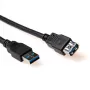 ACT USB 3.0 A male - USB A female 2,00 m, 2 m, USB A, USB A, USB 3.2 Gen 1 (3.1 Gen 1), Male/Female, Black