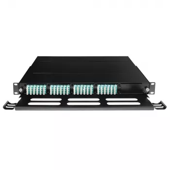 ACT Fiber panel High Density for 5 MTP®-MPO cassettes, PG11, PG13, Black, Metal
