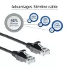ACT Black 0.5 meter LSZH U/UTP CAT6 datacenter slimline patch cable snagless with RJ45 connectors