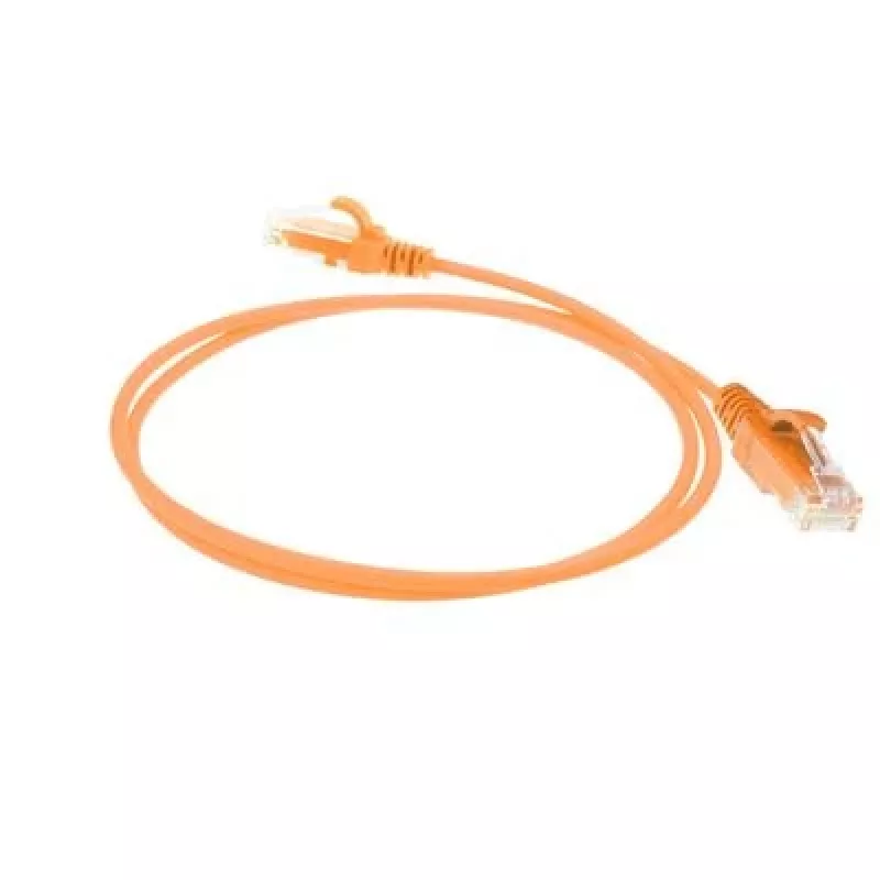 ACT Orange 1 meter LSZH U/UTP CAT6 datacenter slimline patch cable snagless with RJ45 connectors
