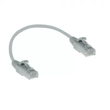 ACT Grey 0.15 meter LSZH U/UTP CAT6 datacenter slimline patch cable snagless with RJ45 connectors