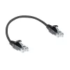 ACT Black 0.15 meter LSZH U/UTP CAT6 datacenter slimline patch cable snagless with RJ45 connectors