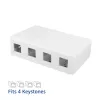 ACT Unloaded surface keystone mount box for 4 keystone jacks