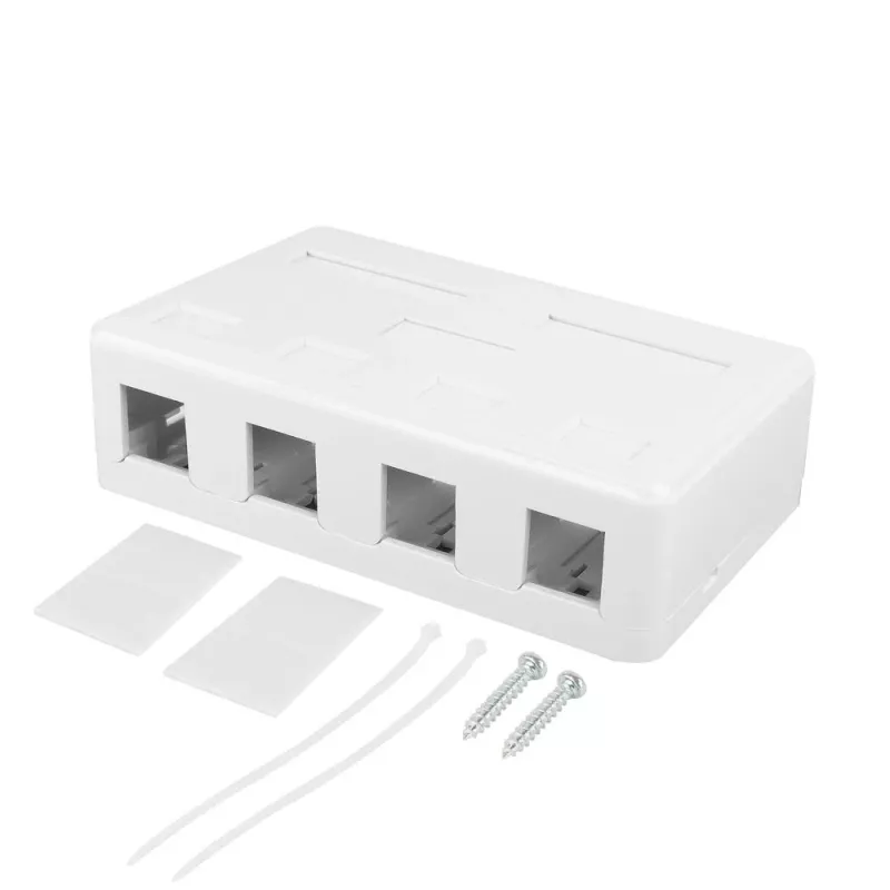 ACT Unloaded surface keystone mount box for 4 keystone jacks