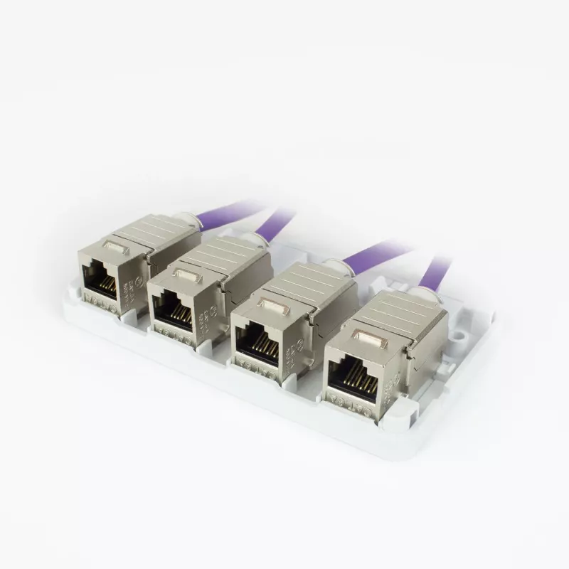 ACT Unloaded surface keystone mount box for 4 keystone jacks