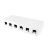 ACT Unloaded surface keystone mount box for 6 keystone jacks