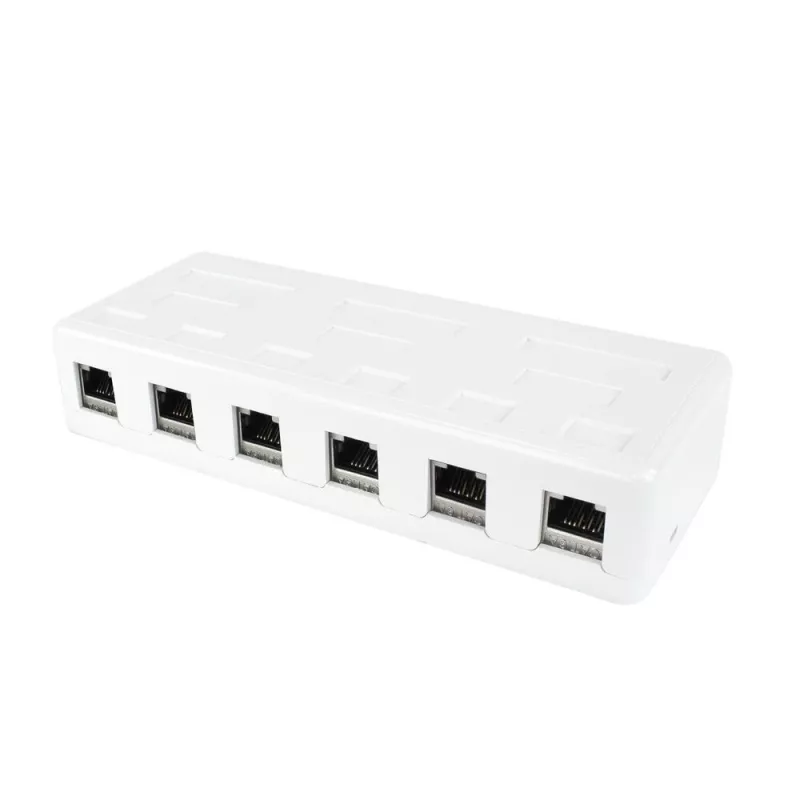 ACT Unloaded surface keystone mount box for 6 keystone jacks
