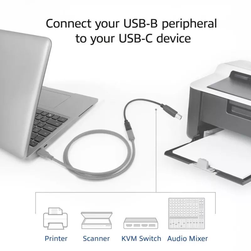 ACT USB Type-C female to USB-B 2.0 printer adapter cable 0.2m