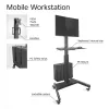 ACT Mobile Workstation for a single monitor, with CPU mount, keyboard and mouse tray