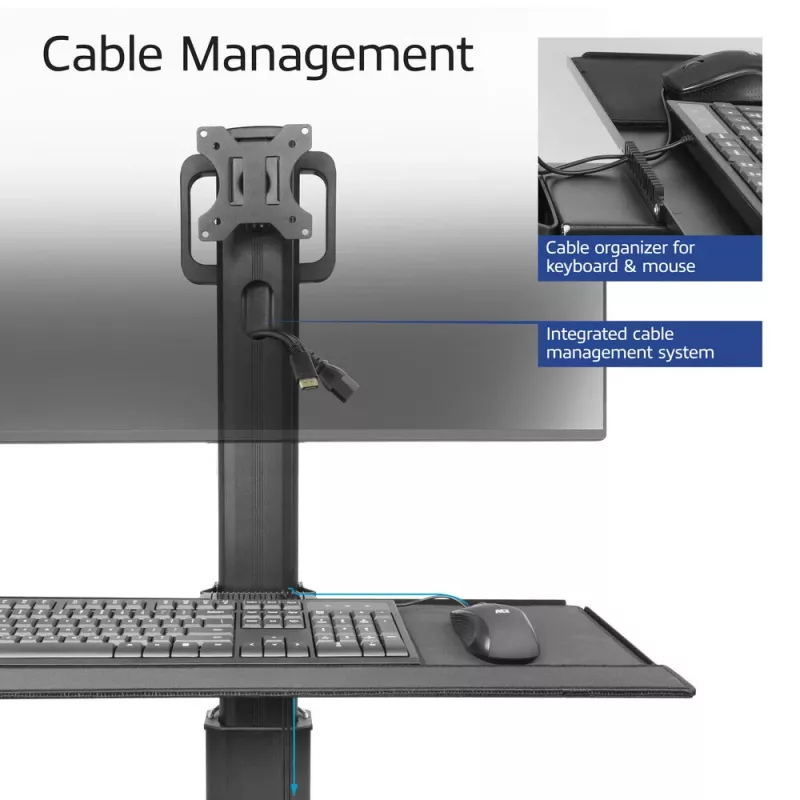ACT Mobile Workstation for a single monitor, with CPU mount, keyboard and mouse tray
