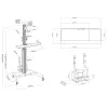 ACT Mobile Workstation for a single monitor, with CPU mount, keyboard and mouse tray