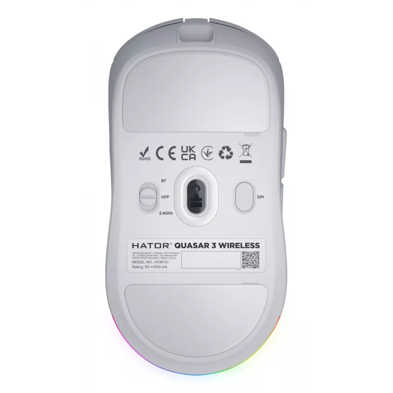 HATOR Quasar 3 Wireless mouse Gaming Ambidextrous RF Wireless + Bluetooth + USB Type-A Optical 12000 DPI