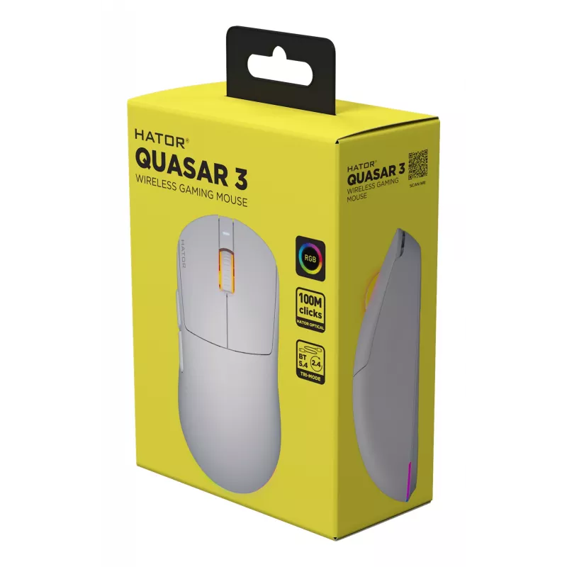 HATOR Quasar 3 Wireless mouse Gaming Ambidextrous RF Wireless + Bluetooth + USB Type-A Optical 12000 DPI