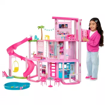 Barbie Dreamhouse Doll House Playset with Pool & Slide - 75+ Pieces (HMX10)