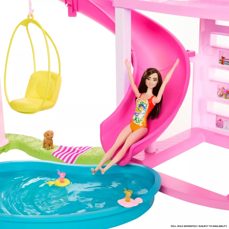 Barbie Dreamhouse Doll House Playset with Pool & Slide - 75+ Pieces (HMX10)