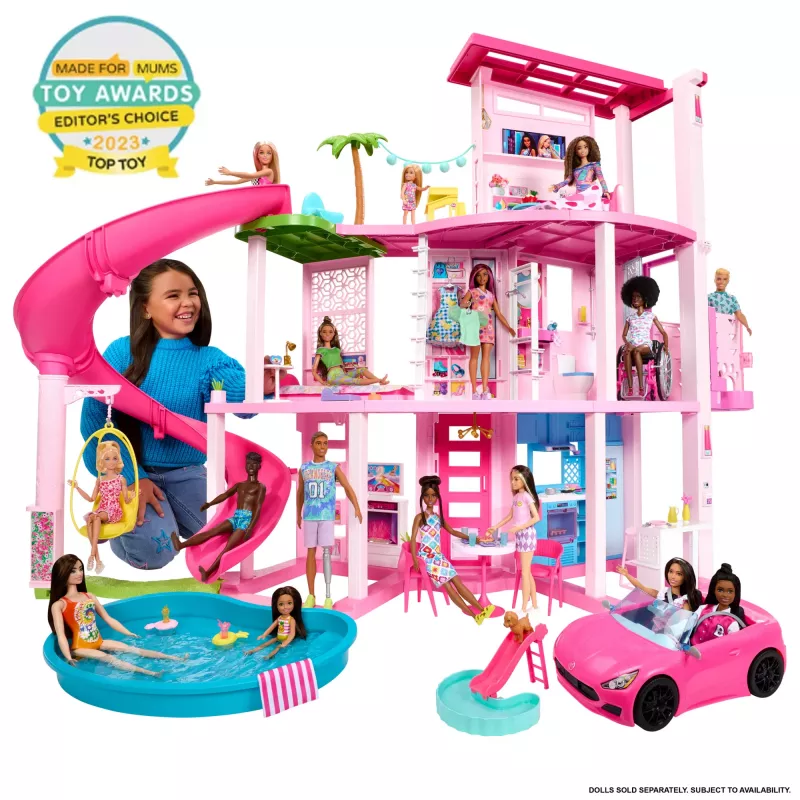 Barbie Dreamhouse Doll House Playset with Pool & Slide - 75+ Pieces (HMX10)