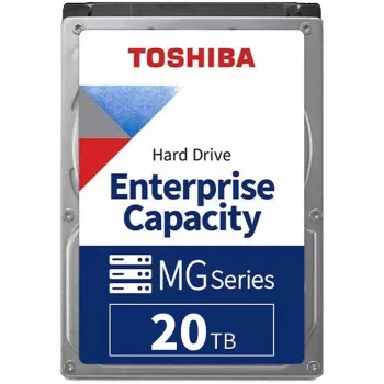 Toshiba MG11 20TB 3.5 inch enterprise HDD (MG11ACA20TE): 7200 RPM, SATA 6 Gb/s, helium-sealed, 550 TB/year, 24/7 operation for servers and NAS.