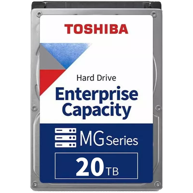 Toshiba MG11 20TB 3.5 inch enterprise HDD (MG11ACA20TE): 7200 RPM, SATA 6 Gb/s, helium-sealed, 550 TB/year, 24/7 operation for servers and NAS.