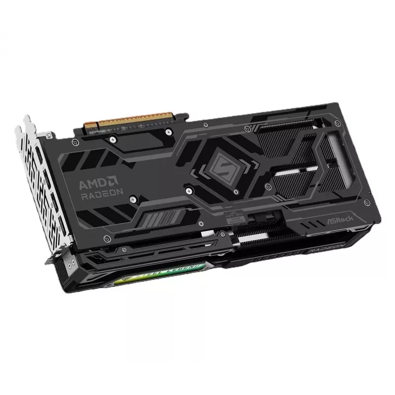 ASRock Radeon RX 9070 GRE Steel Legend Dark 12GB OC GDDR6: RDNA 4, 3072 stream processors, 192-bit, triple-fan, 1x HDMI + 3x DP, PCIe 5.0. Strong 1440p gaming.