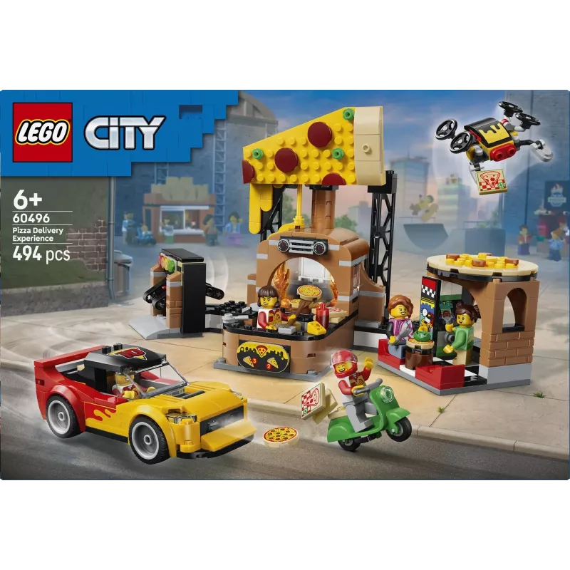 LEGO City 60496 Pizza Delivery Experience with Vehicles (494 pcs)