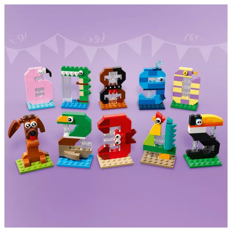 LEGO 40807 Birthday Numbers - Buildable Animal Cake Toppers (281 pcs)