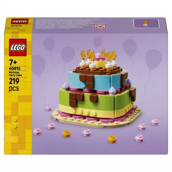 LEGO 40815 Birthday Party Cake - Buildable Cake with Candles (219 pcs)