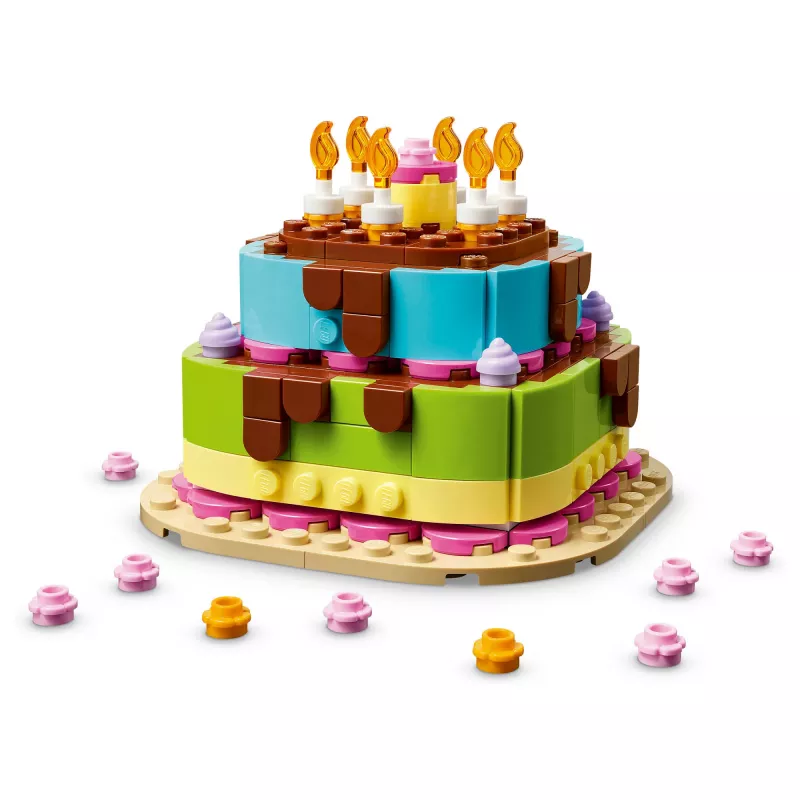 LEGO 40815 Birthday Party Cake - Buildable Cake with Candles (219 pcs)