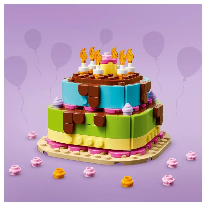 LEGO 40815 Birthday Party Cake - Buildable Cake with Candles (219 pcs)