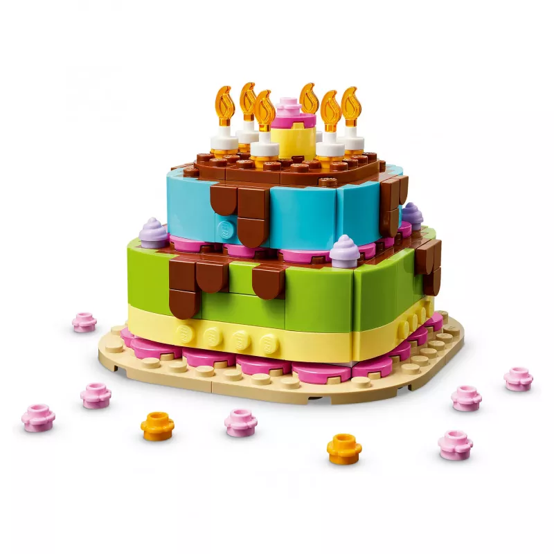 LEGO 40815 Birthday Party Cake - Buildable Cake with Candles (219 pcs)