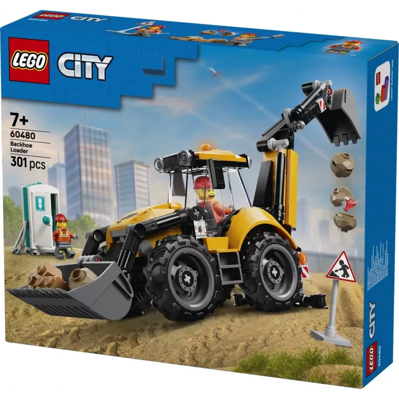 LEGO City 60480 Yellow Backhoe Loader (301 pcs)