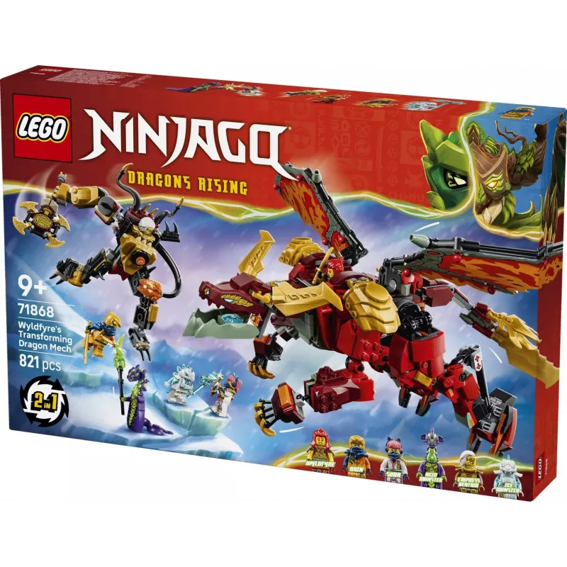 LEGO NINJAGO 71868 Wyldfyre's Transforming Dragon Mech (821 pcs)