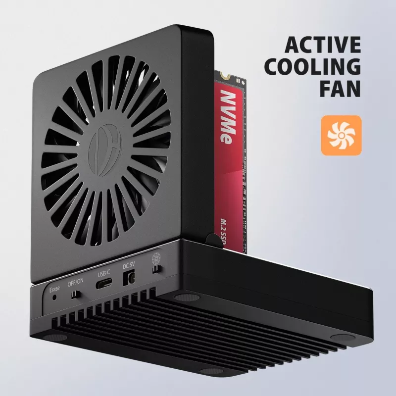 AXAGON ADSA-M2C44 USB4 40Gbps 4-Bay M.2 NVMe SSD Docking Station with Offline Clone Function, Aluminium, Active Cooling
