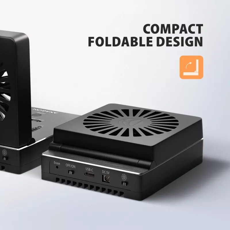 AXAGON ADSA-M2C44 USB4 40Gbps 4-Bay M.2 NVMe SSD Docking Station with Offline Clone Function, Aluminium, Active Cooling