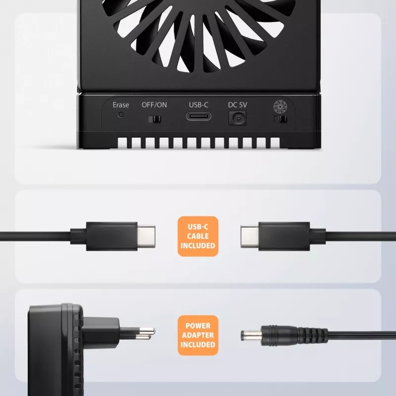 AXAGON ADSA-M2C44 USB4 40Gbps 4-Bay M.2 NVMe SSD Docking Station with Offline Clone Function, Aluminium, Active Cooling