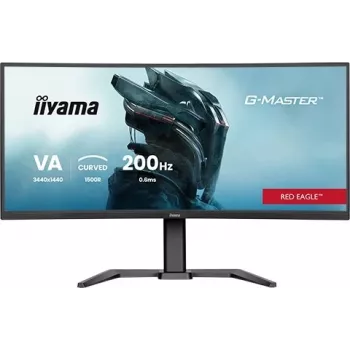 iiyama G-Master GCB3484WQSU-B2 Red Eagle 86.4 cm (34 inch) 3440 x 1440 pixels UWQHD VA Curved Gaming Monitor 200Hz 0.6ms FreeSync Premium HDMI DisplayPort USB Hub Speakers Black