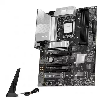 MSI PRO Z890-S WIFI6E Motherboard - Intel Z890, LGA 1851, ATX, DDR5 up to 8800+ MT/s (OC), PCIe 5.0, M.2 Gen5, Wi-Fi 6E, 2.5G LAN