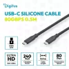DIGITUS USB4 Version 2.0 Silicone Cable USB-C to USB-C 80Gbps 240W 16K 0.5m Black AK-300350-005-S