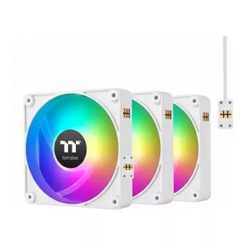 Thermaltake CT120 EX Infinity ARGB Sync White | 120mm Infinity Mirror Hydraulic Bearing PWM Case Fan 3-Pack