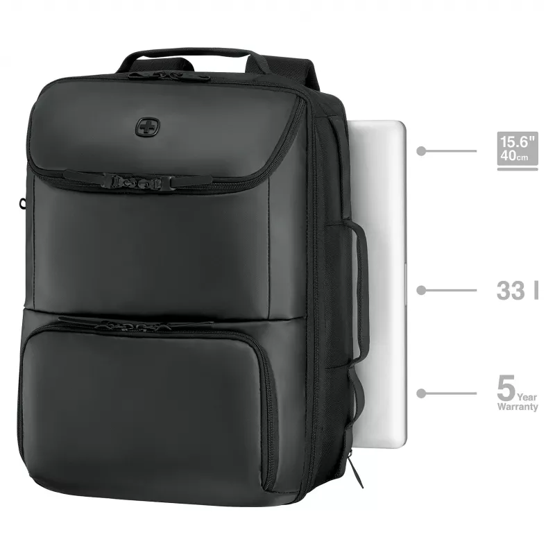 Wenger UrbanOne Travel 15.6 inch Laptop Backpack 33L Black 653888
