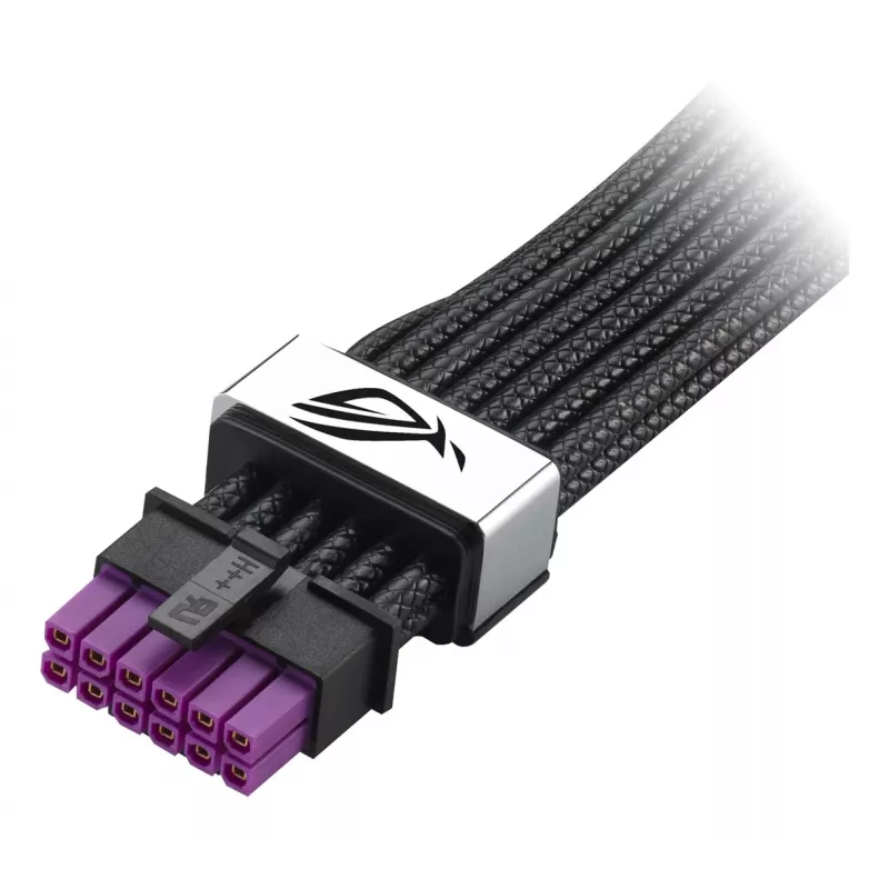 ASUS ROG Equalizer 12V-2x6 PCIe 5.1 / ATX 3.1 GPU Power Cable, 0.75 m, 16 AWG, Black (90YE00BN-B0QA00)