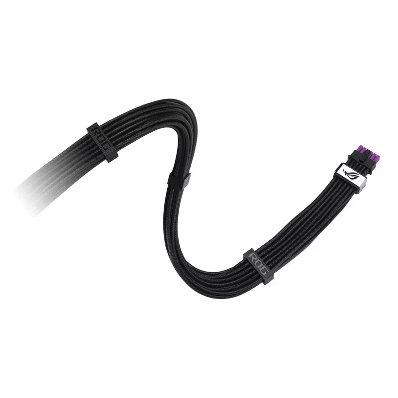 ASUS ROG Equalizer 12V-2x6 PCIe 5.1 / ATX 3.1 GPU Power Cable, 0.75 m, 16 AWG, Black (90YE00BN-B0QA00)